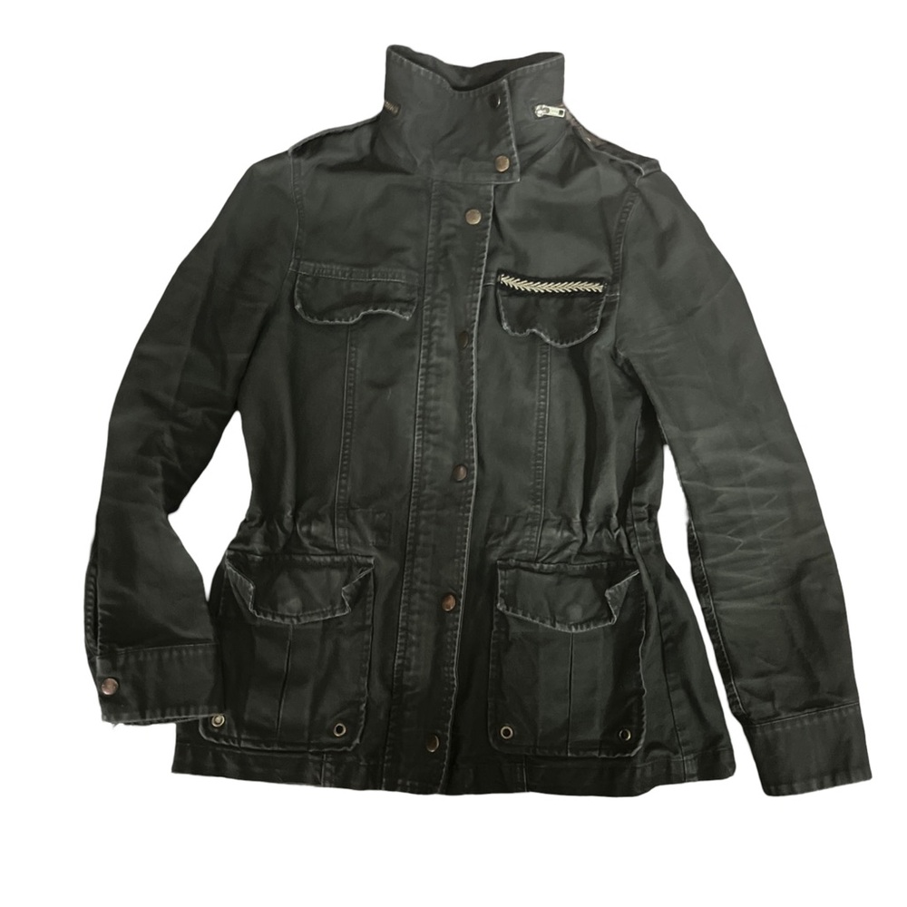 H&M military style cargo jacket 3/4 length size 4